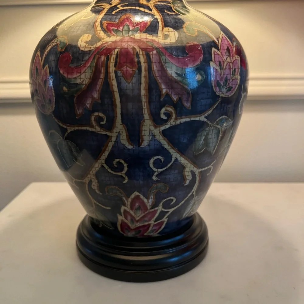 VINTAGE Fredrick Cooper CHINOISERIE PORCELAIN HAND PAINTED TABLE LAMP